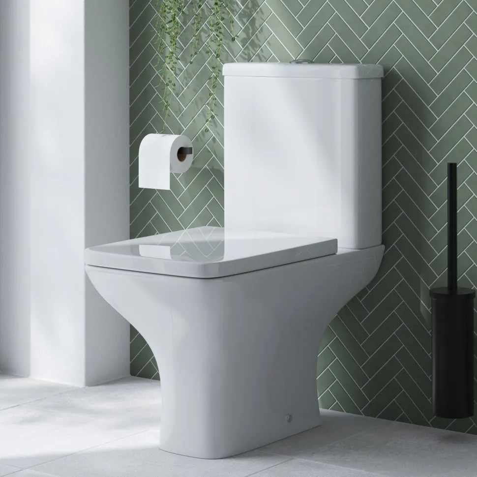 Emily Complete Modern Bathroom Suite with 1700mm L Shaped Shower Bath & Rimless Toilet