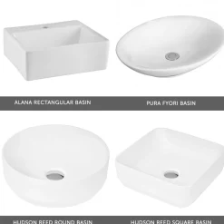 Emily Gloss White Wall Mounted 1 Drawer Vanity Unit and Countertop with Brushed Brass Handle