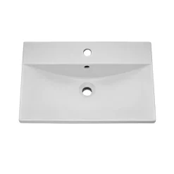 Emily Hacienda Black Floorstanding 2 Door Vanity Unit, Thin-Edged Basin, Brushed Brass Handles & Overflow
