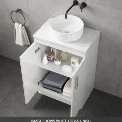 Emily 1100mm Combination Bathroom Toilet & 2 Door Sink Unit - Hacienda Black
