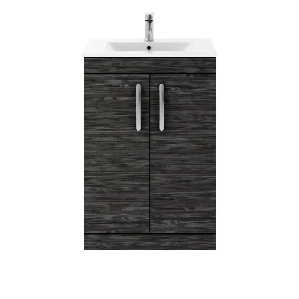 Emily 1100mm Combination Bathroom Toilet & 2 Door Sink Unit - Hacienda Black