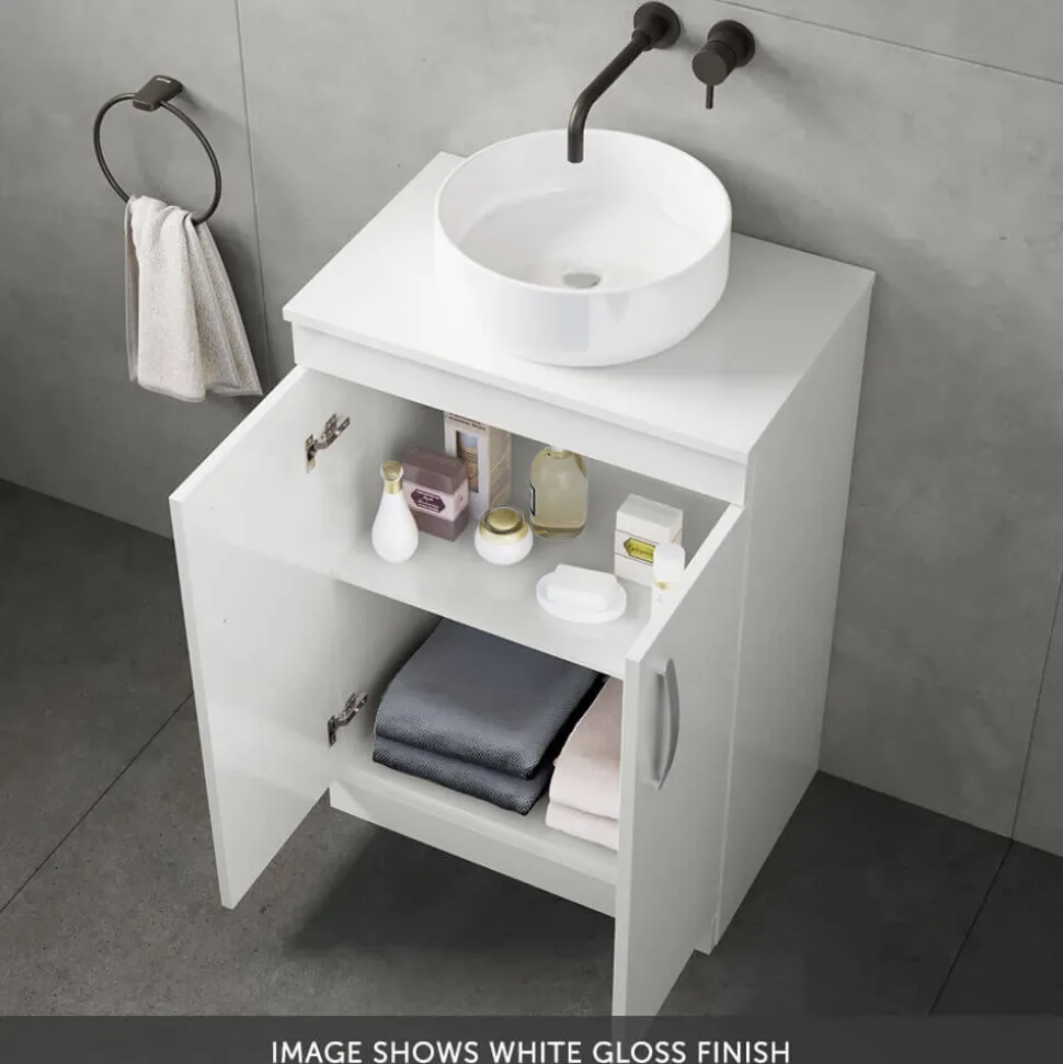Emily 1100mm Combination Bathroom Toilet & 2 Door Sink Unit - Hacienda Black