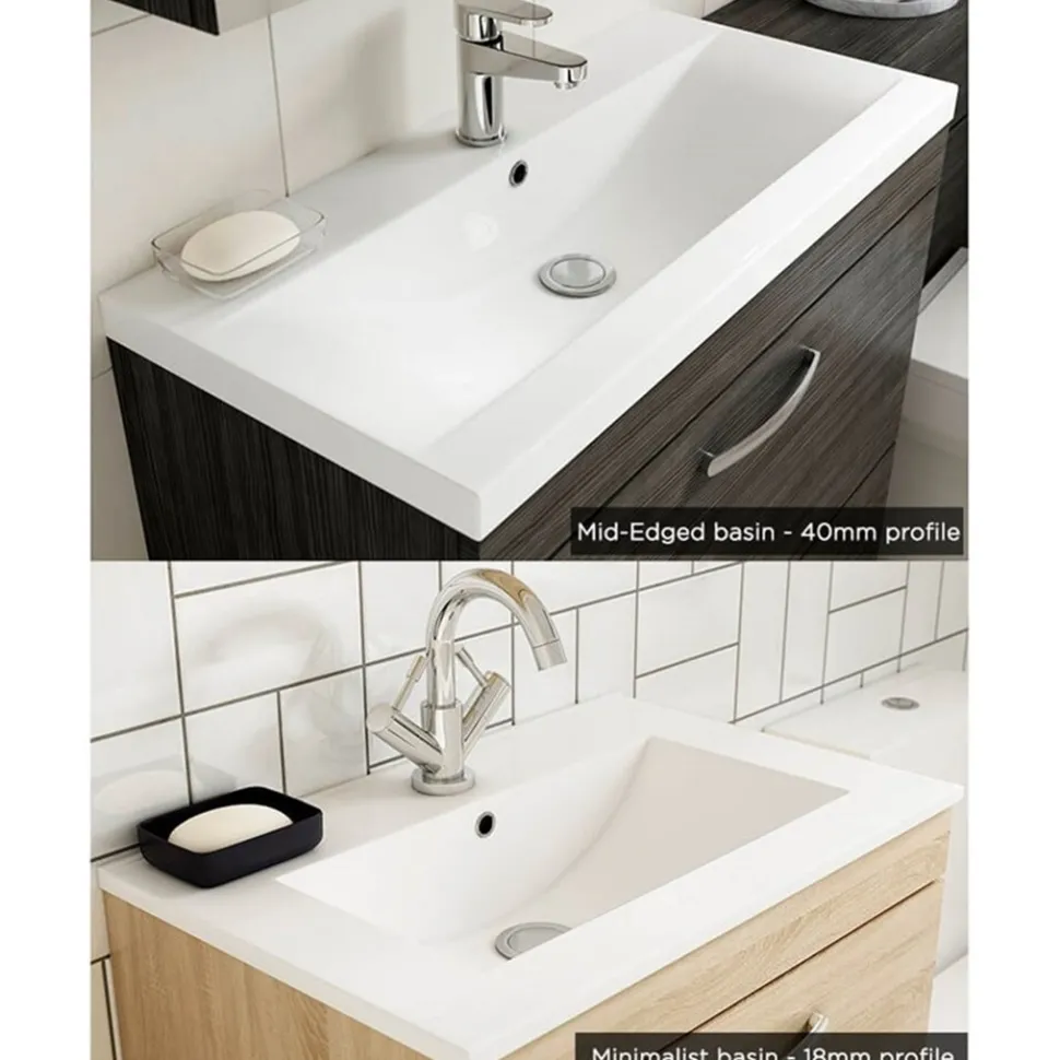 Emily 1000mm Combination Bathroom Toilet & 2 Door Sink Unit - Gloss White