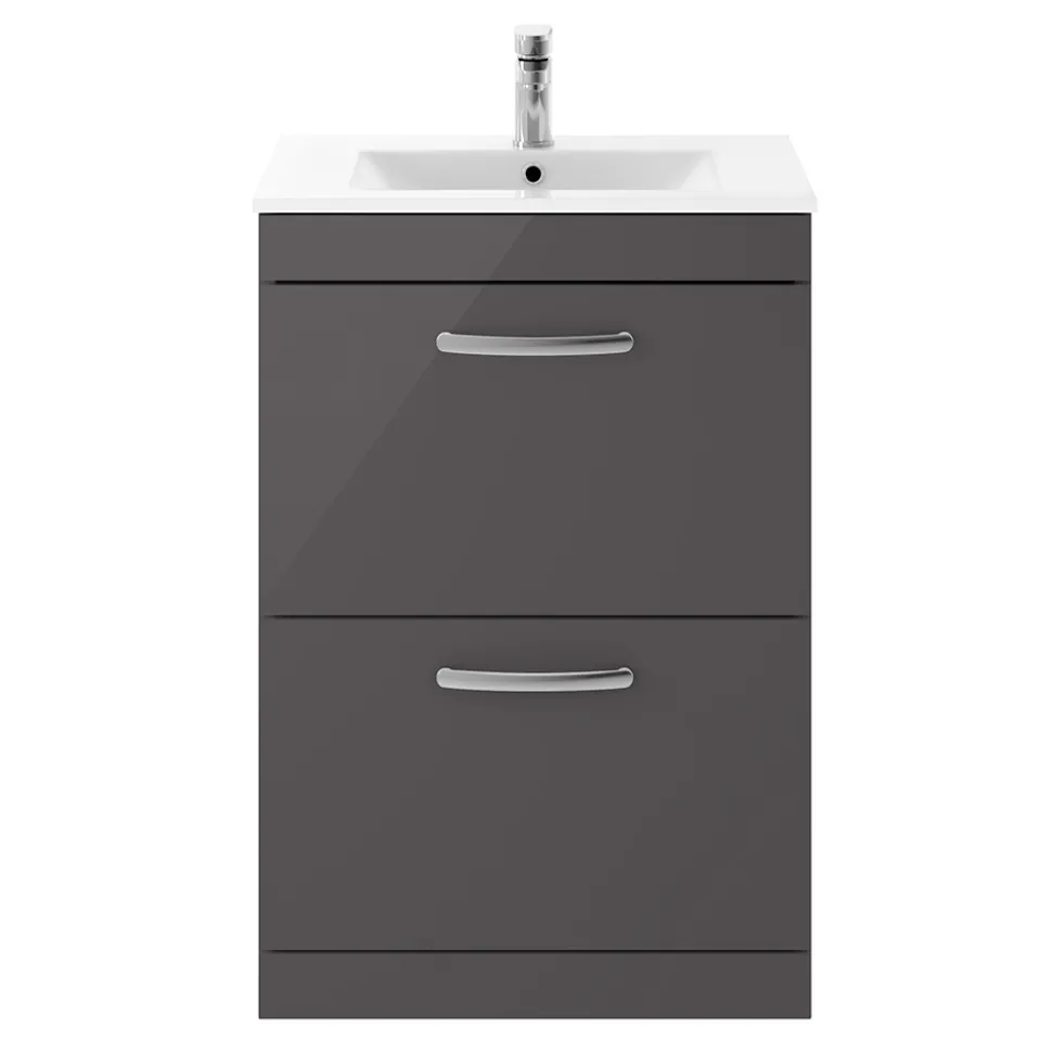 Emily 600mm Floorstanding 2 Drawer Vanity Unit & Basin Options