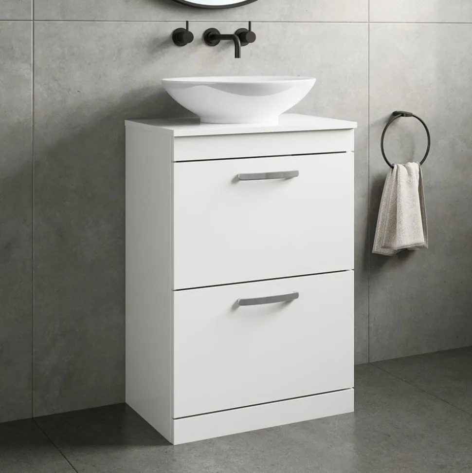 Emily 600mm Floorstanding 2 Drawer Vanity Unit & Basin Options