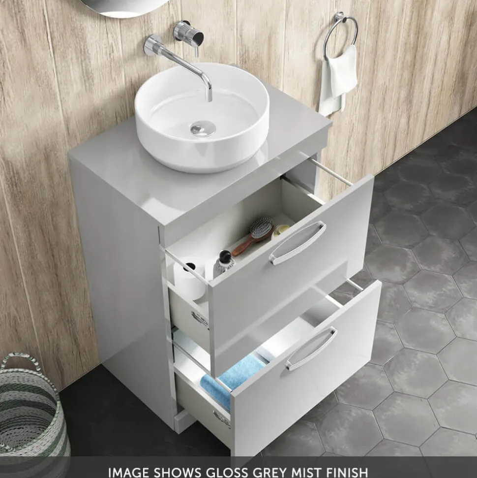 Emily 600mm Floorstanding 2 Drawer Vanity Unit & Basin Options