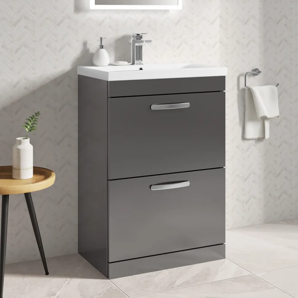 Emily 600mm Floorstanding 2 Drawer Vanity Unit & Basin Options