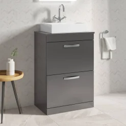 Emily 600mm Floorstanding 2 Drawer Vanity Unit & Basin Options