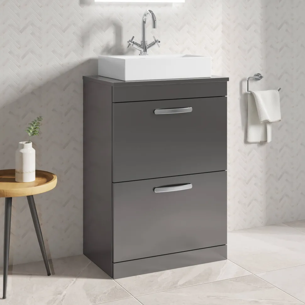 Emily 600mm Floorstanding 2 Drawer Vanity Unit & Basin Options