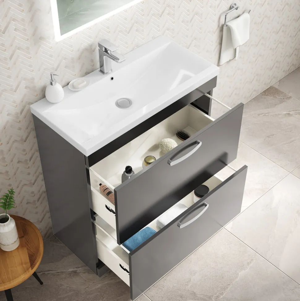 Emily 800mm Floorstanding 2 Drawer Vanity Unit & Basin Options