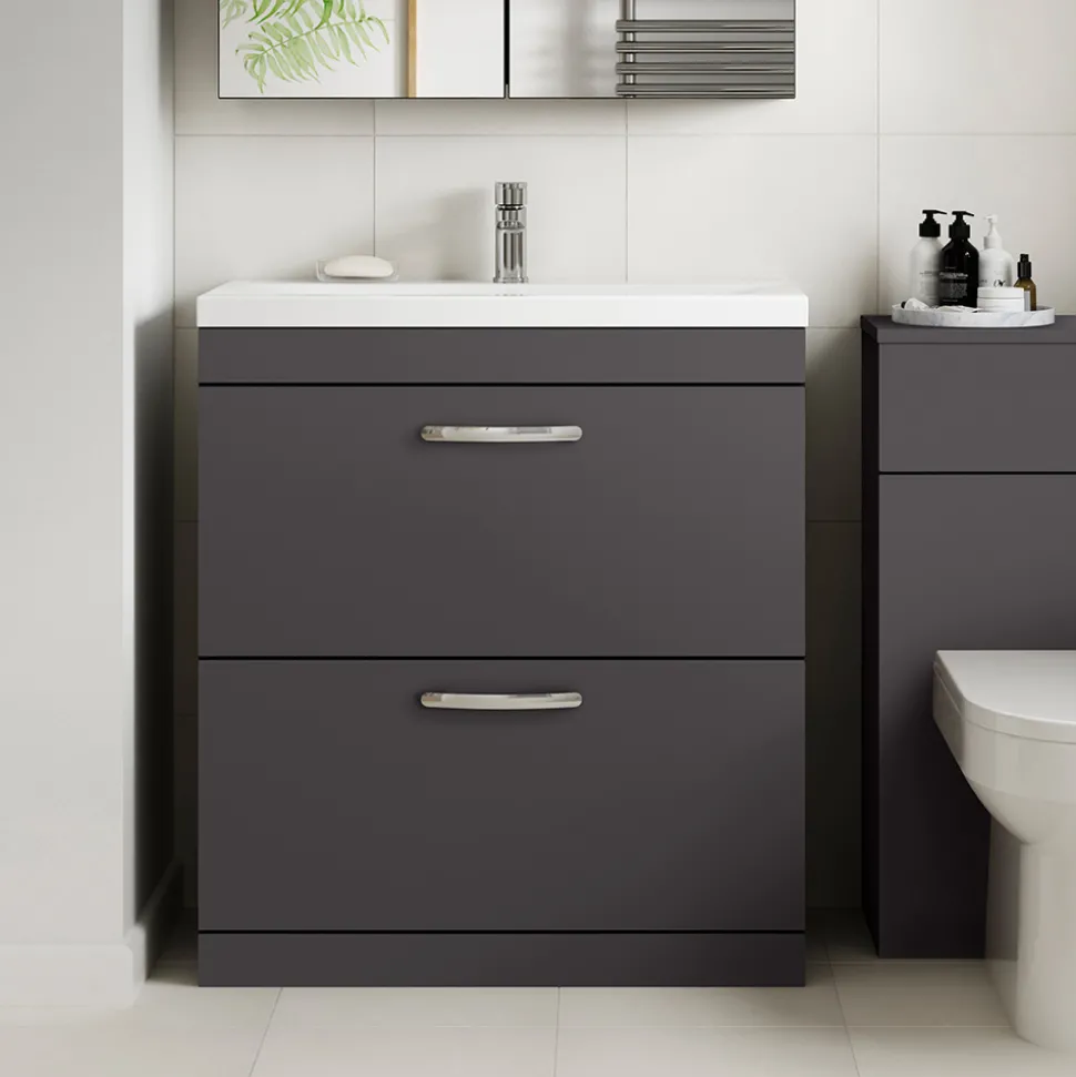 Emily 800mm Floorstanding 2 Drawer Vanity Unit & Basin Options