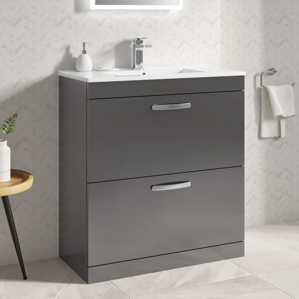 Emily 800mm Floorstanding 2 Drawer Vanity Unit & Basin Options