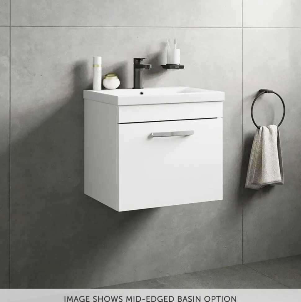 Emily 500mm Wall Mounted 1 Drawer Vanity Unit & Basin Options