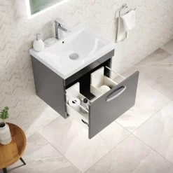 Emily 500mm Wall Mounted 1 Drawer Vanity Unit & Basin Options