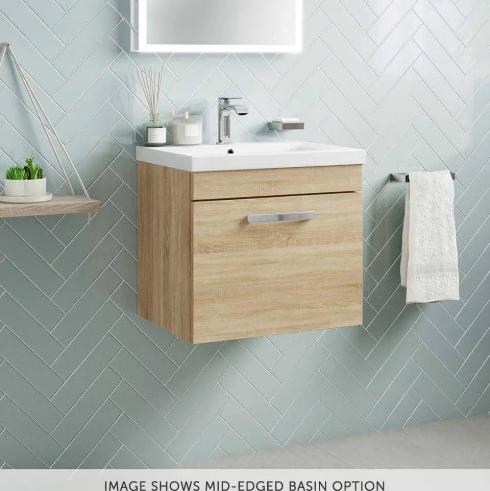 Emily 500mm Wall Mounted 1 Drawer Vanity Unit & Basin Options