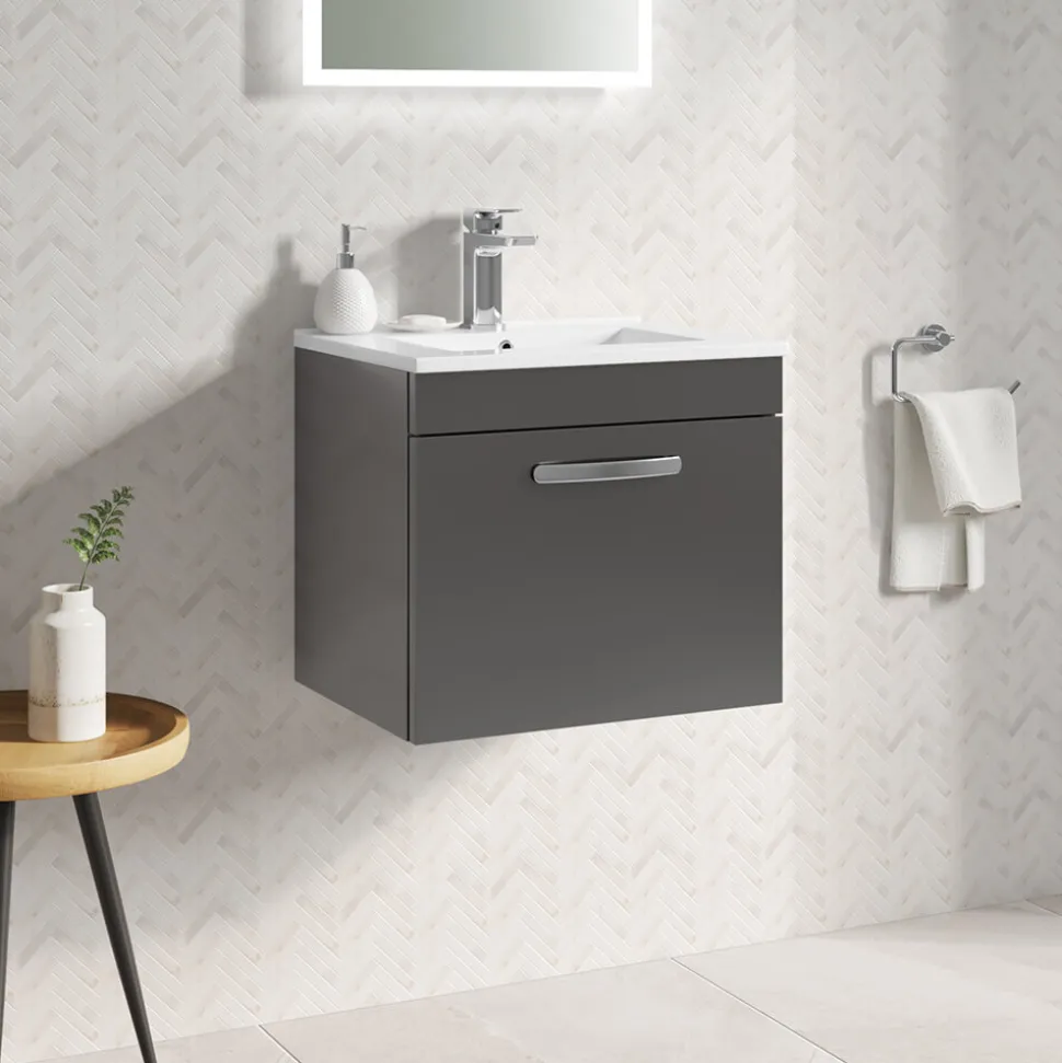 Emily 500mm Wall Mounted 1 Drawer Vanity Unit & Basin Options