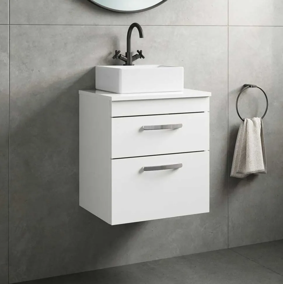 Emily 500mm Wall Mounted 2 Drawer Vanity Unit and Countertop