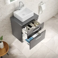 Emily 500mm Wall Mounted 2 Drawer Vanity Unit and Countertop