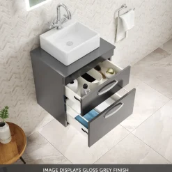Emily 500mm Wall Mounted 2 Drawer Vanity Unit and Countertop