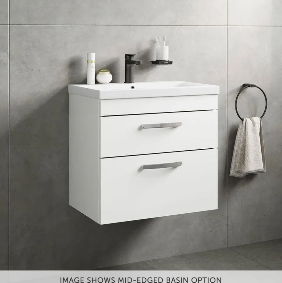 Emily 600mm Wall Mounted 2 Drawer Vanity Unit & Basin Options