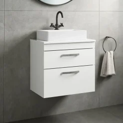 Emily 600mm Wall Mounted 2 Drawer Vanity Unit & Basin Options