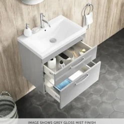 Emily 600mm Wall Mounted 2 Drawer Vanity Unit & Basin Options