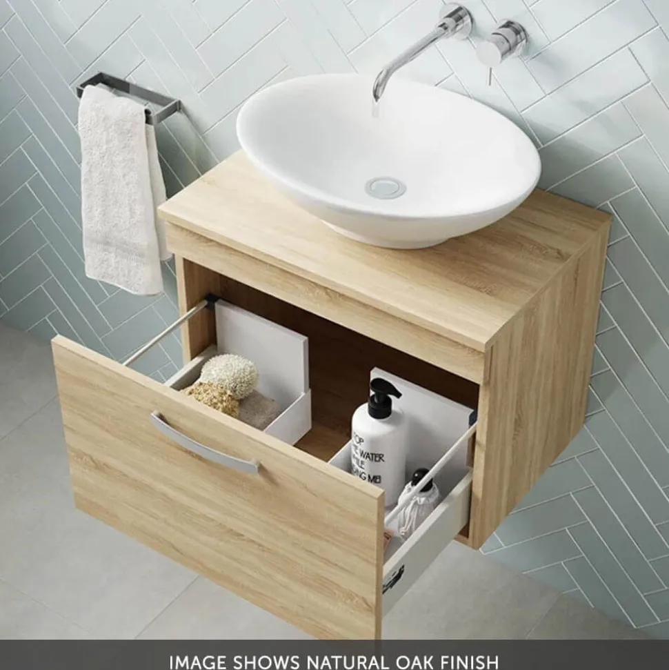 Emily 600mm Wall Mounted 1 Drawer Vanity Unit & Basin Options