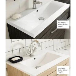 Emily 600mm Wall Mounted 1 Drawer Vanity Unit & Basin Options