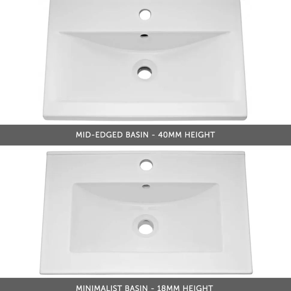 Emily 600mm Wall Mounted 1 Drawer Vanity Unit & Basin Options