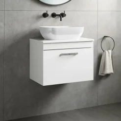 Emily 600mm Wall Mounted 1 Drawer Vanity Unit & Basin Options