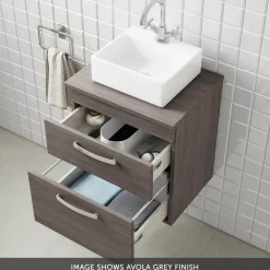 Emily 600mm Wall Mounted 2 Drawer Vanity Unit and Countertop