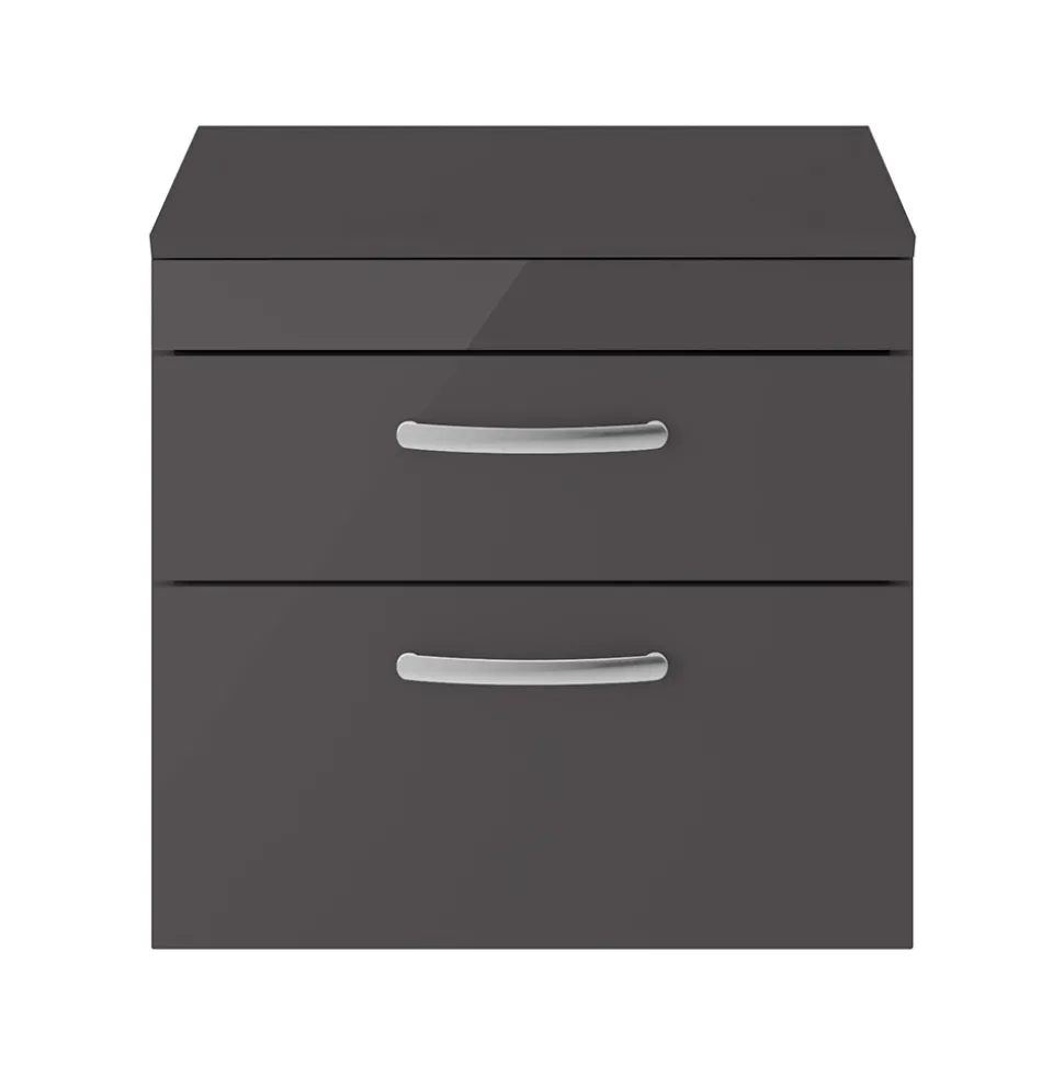 Emily 600mm Wall Mounted 2 Drawer Vanity Unit and Countertop