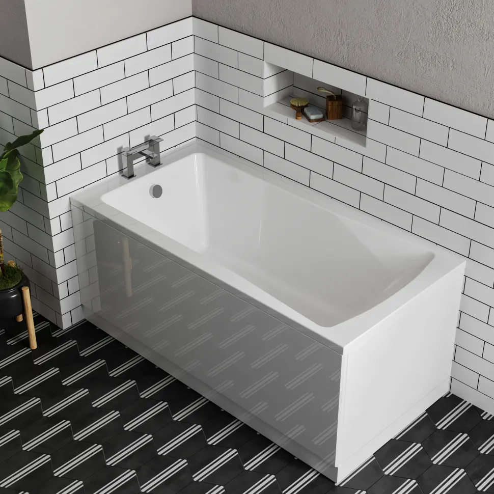Emily Modern Bathroom Suite with Rimless Toilet & Front Bath Panel