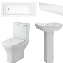 Emily Modern Bathroom Suite with Rimless Toilet & Front Bath Panel