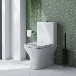Emily Rimless Back to Wall Close Coupled Toilet & Soft Close Seat