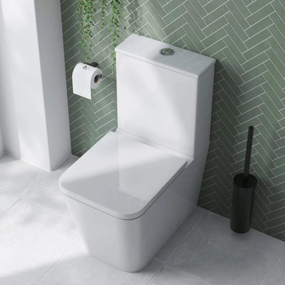 Emily Rimless Back to Wall Close-Coupled Toilet & Soft Close Seat