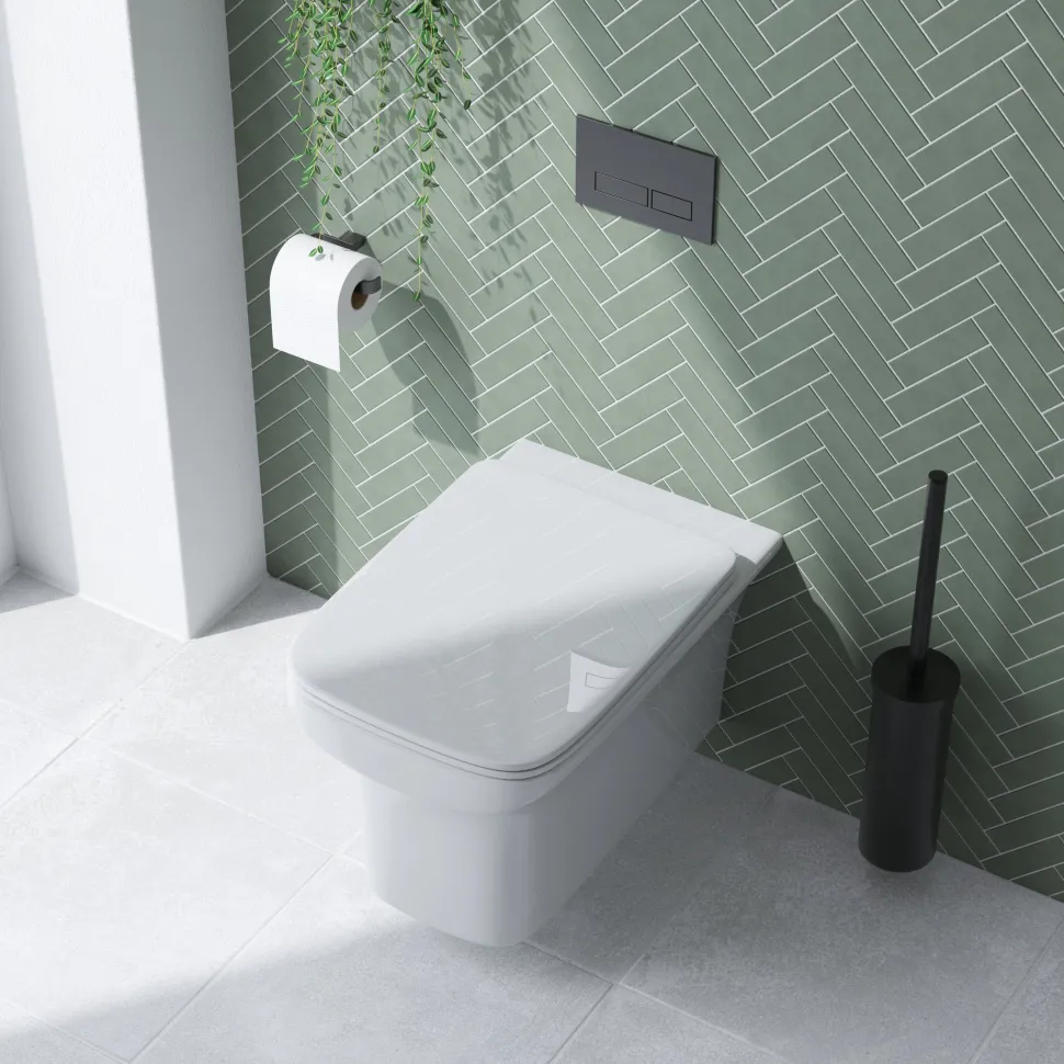 Emily Rimless Compact Wall Hung Toilet & Slimline Soft Close Seat