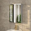 Erin Aluminium LED Bathroom Mirror Cabinet with Demister Pad & Shaver Socket - 500 x 700mm