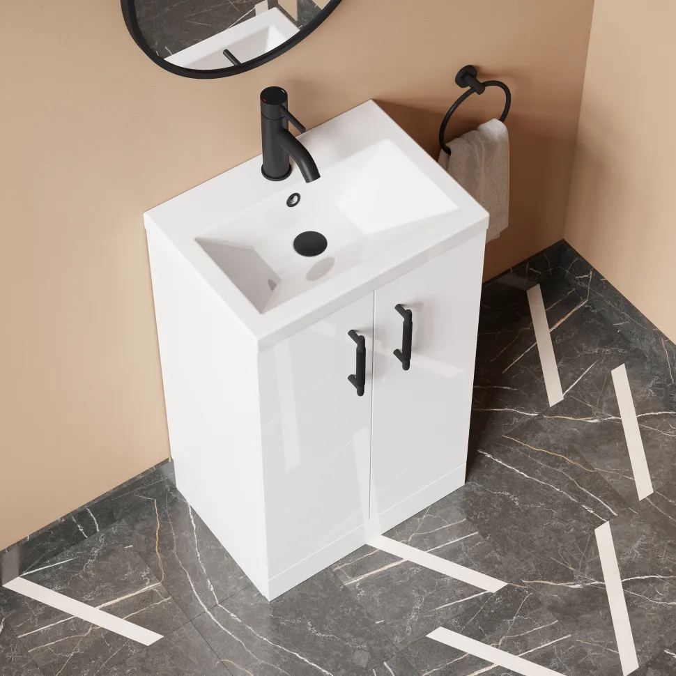 Erin Compact 500mm Floorstanding Cloakroom Vanity Unit & Basin