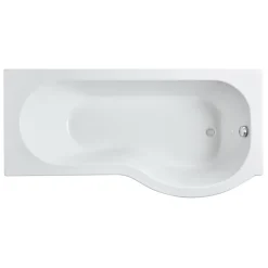 Erin Complete Bathroom Suite with 1700mm P Shaped Shower Bath & Rimless Toilet