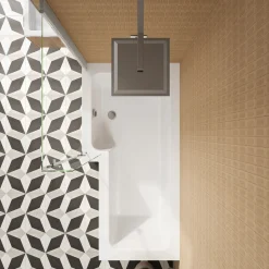 Erin Complete Bathroom Suite with 1700mm L Shaped Shower Bath & Rimless Toilet