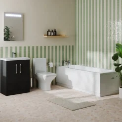 Erin Complete Bathroom Suite with Reinforced Bath & Rimless Toilet