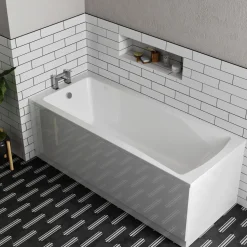 Erin Complete Modern Bathroom Suite with 1700mm Shower Bath & Rimless Toilet
