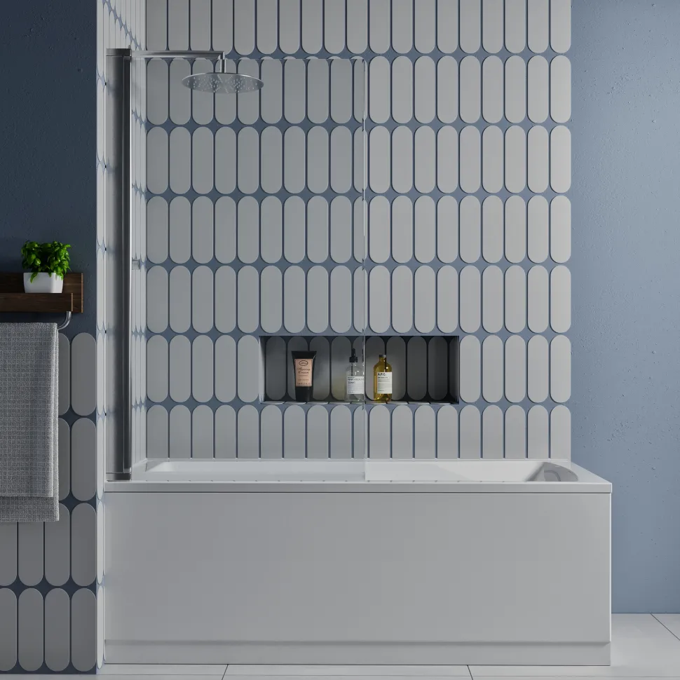 Erin Complete Modern Bathroom Suite with 1700mm Shower Bath & Rimless Toilet
