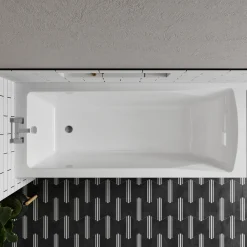Erin Complete Modern Bathroom Suite with 1700mm Shower Bath & Rimless Toilet