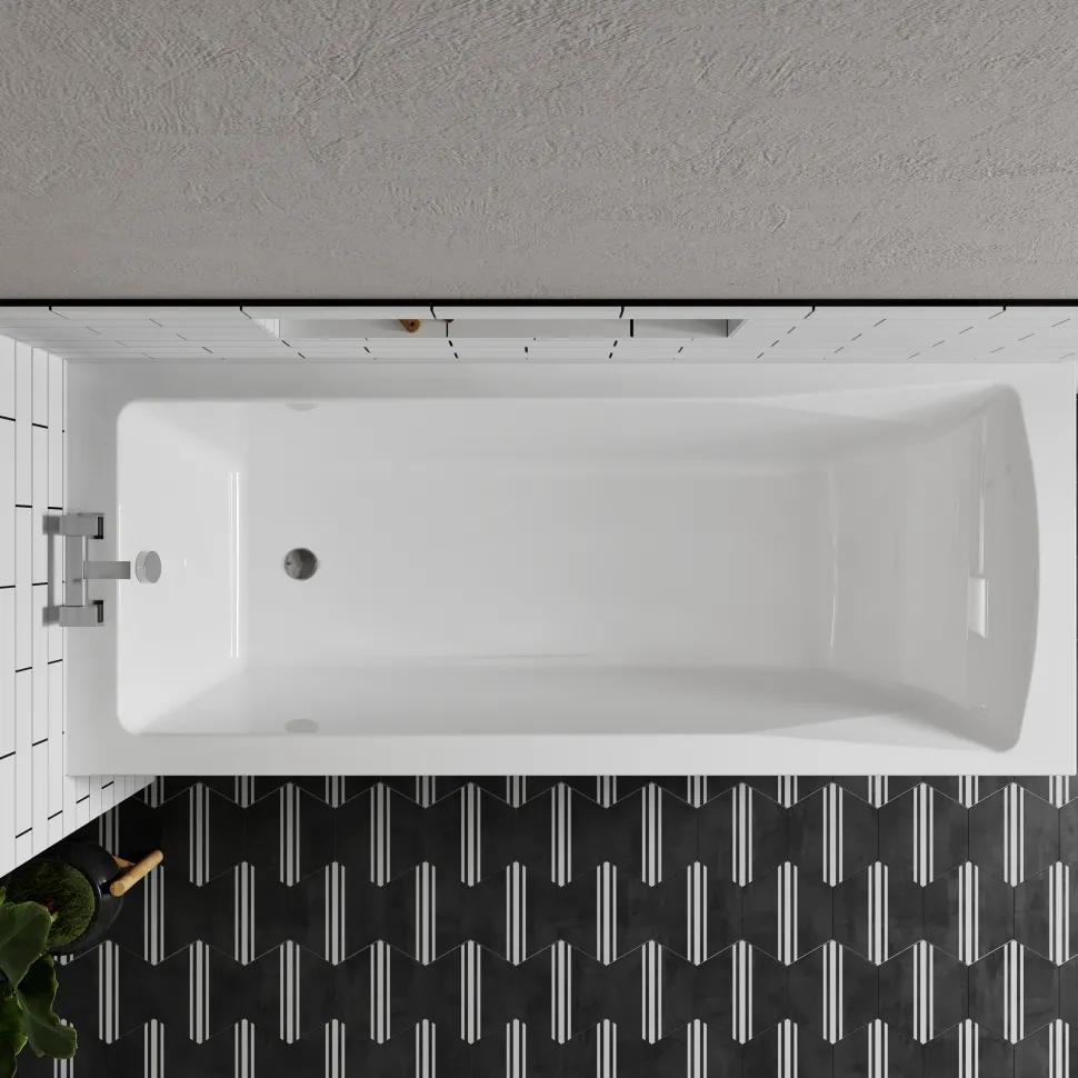 Erin Complete Modern Bathroom Suite with 1700mm Shower Bath & Rimless Toilet