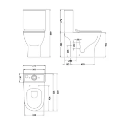 Erin Complete Vanity Unit Bathroom Suite with Rimless Toilet