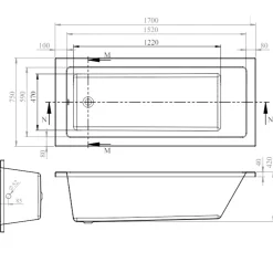 Erin Matt Black Reinforced Shower Bath Suite with Rimless Toilet