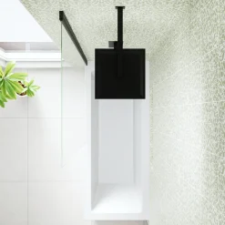 Erin Matt Black Reinforced Shower Bath Suite with Rimless Toilet