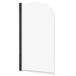 Erin Matt Black Shower Bath Suite with 1700mm J Shaped Bath & Rimless Toilet